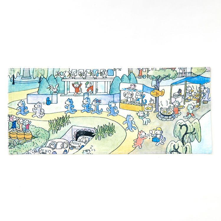 11ぴきのねこ】フェイスタオル（マラソン大会）FN477500