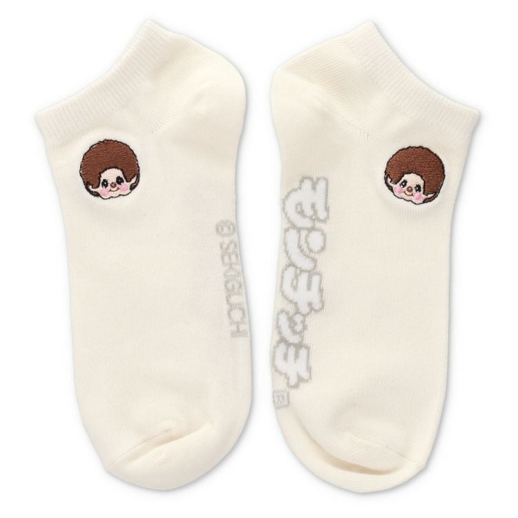 モンチッチ】アンクルソックス（モンチッチ刺繍/ホワイト）MHL542003