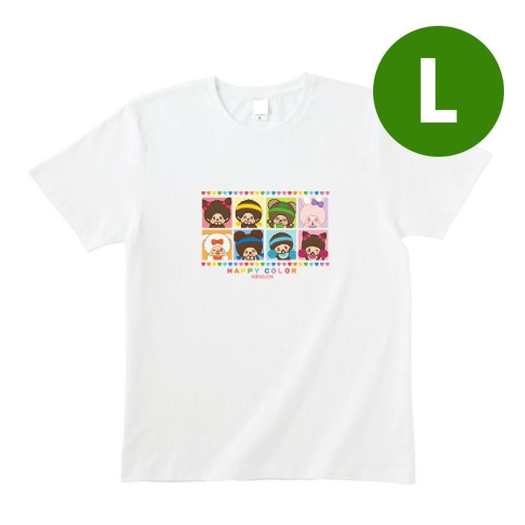 新品未使用 palace MUNCHY T-SHIRT 2018 XL ピーチ モンチッチ】TシャツLサイズ（happy color/集合/WHT）743994