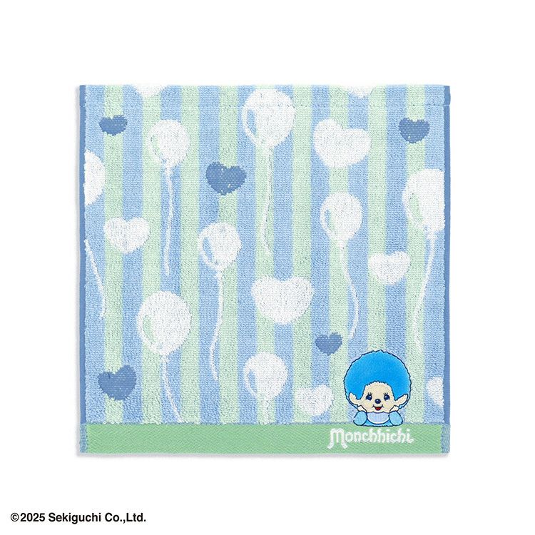 モンチッチ】タオルハンカチ（ふうせんハート/BL）59-0060070B