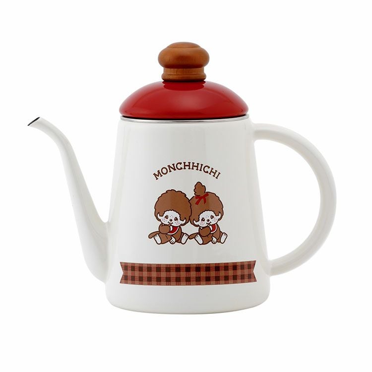 確認用　ホーロー　コーヒーポット モンチッチ】ホーロー コーヒーポット11cm（チェック）MNC-11CP