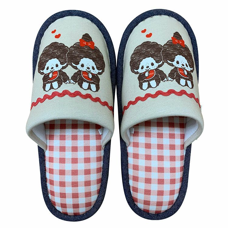 モンチッチ】チェックスリッパMS43999-51 | キャラクターモール ドリぽけ
