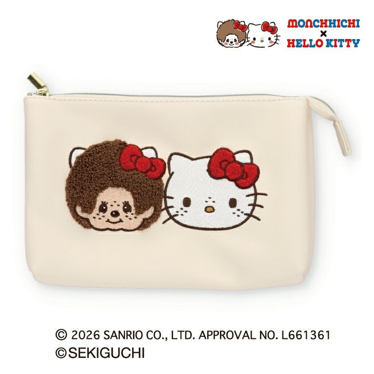 モンチッチ】モンチッチ×ハローキティ Wフラットポーチ227624