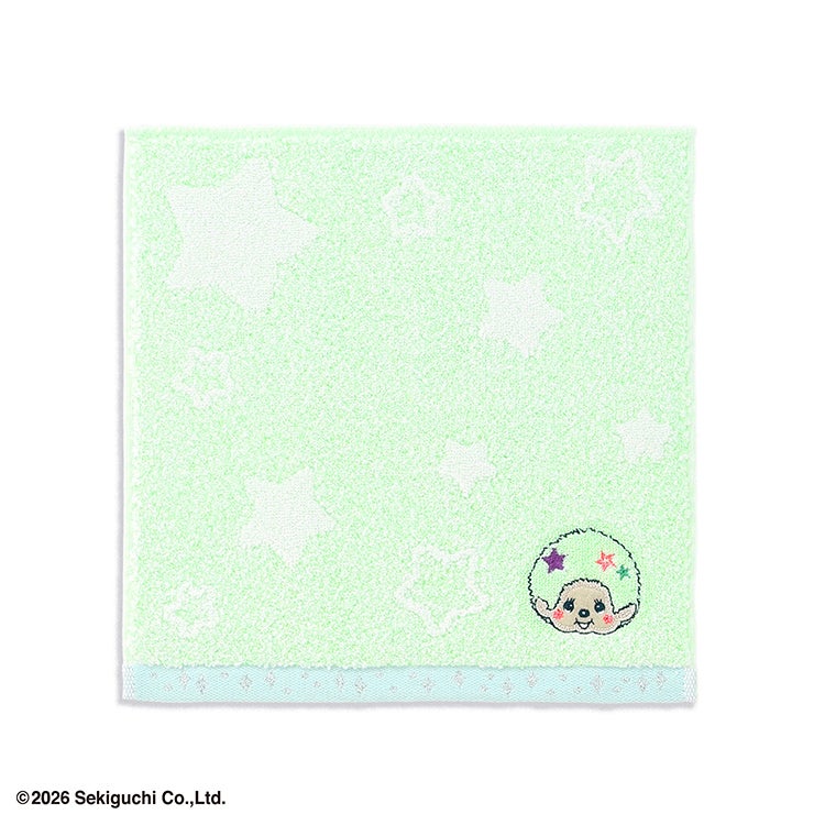 モンチッチ】タオルハンカチ（キラキラスター/GN）59-0120080G