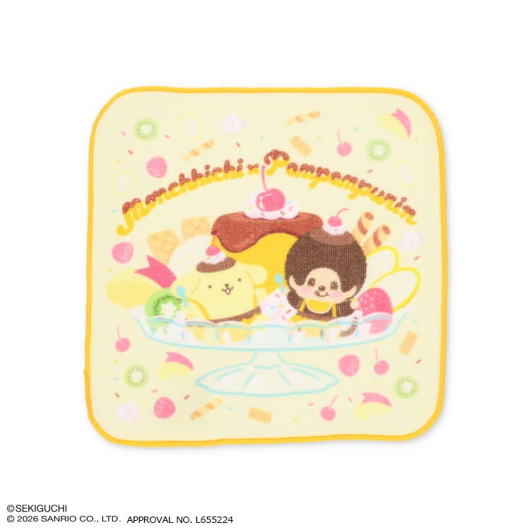 モンチッチ ポムポムプリン モンチッチ】モンチッチ×ポムポムプリン ミニタオル（プリンアラモード